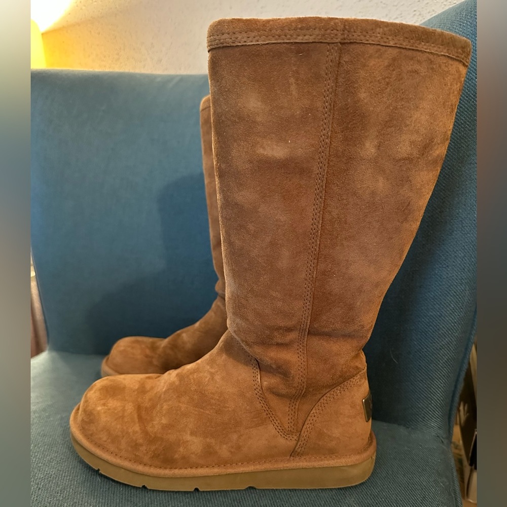 UGG Kenly Tall Chestnut Zip Up Boots Size 6